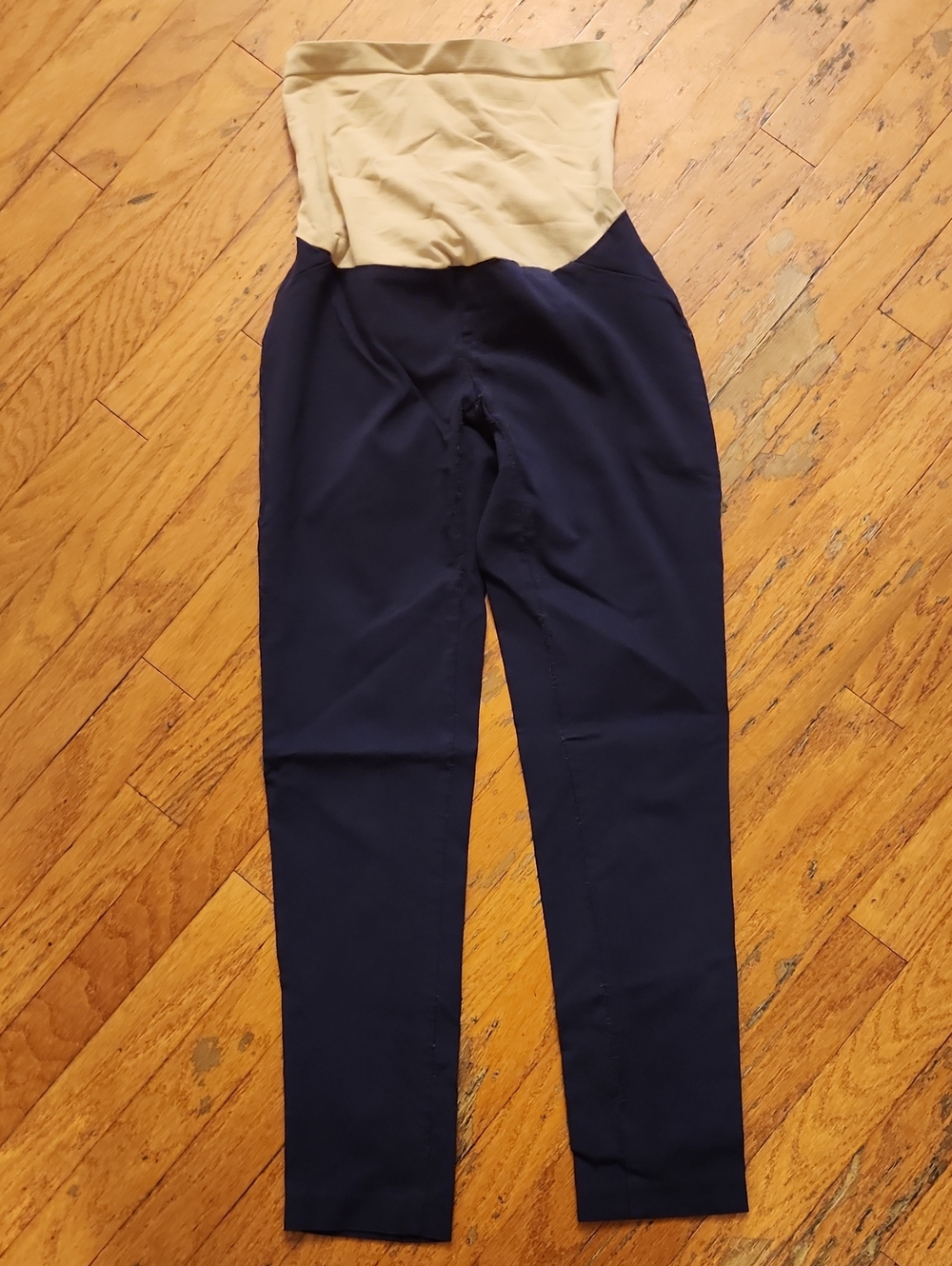 Motherhood Maternity Navy Skinny Maternity Pants with Cream Band